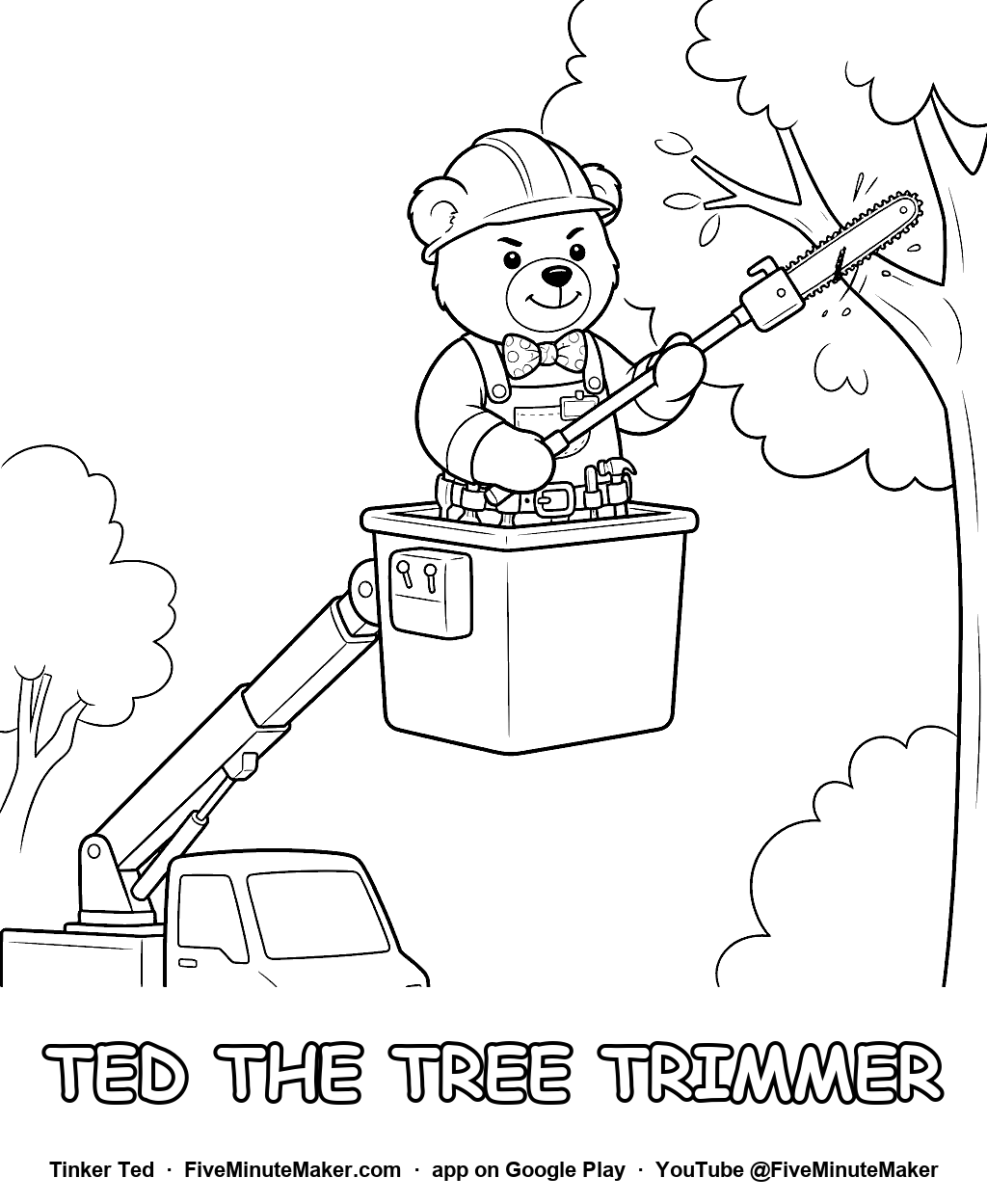 Tinker Ted the Tree Trimmer coloring page