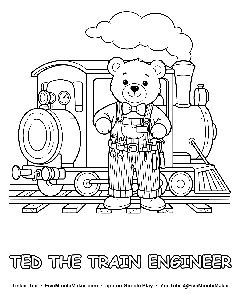 Tinker Ted the Train Engineer coloring page