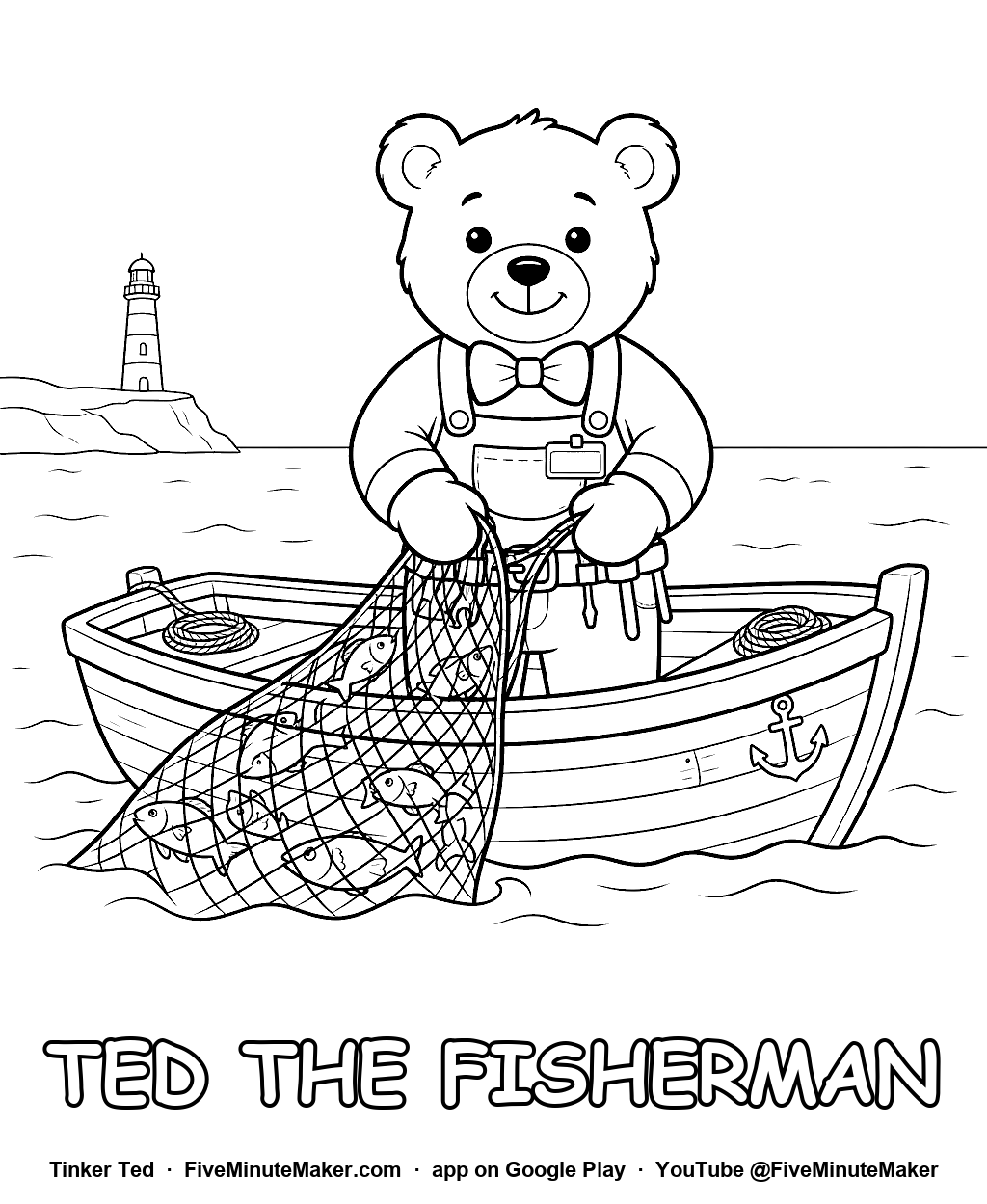 Tinker Ted the Fisherman coloring page