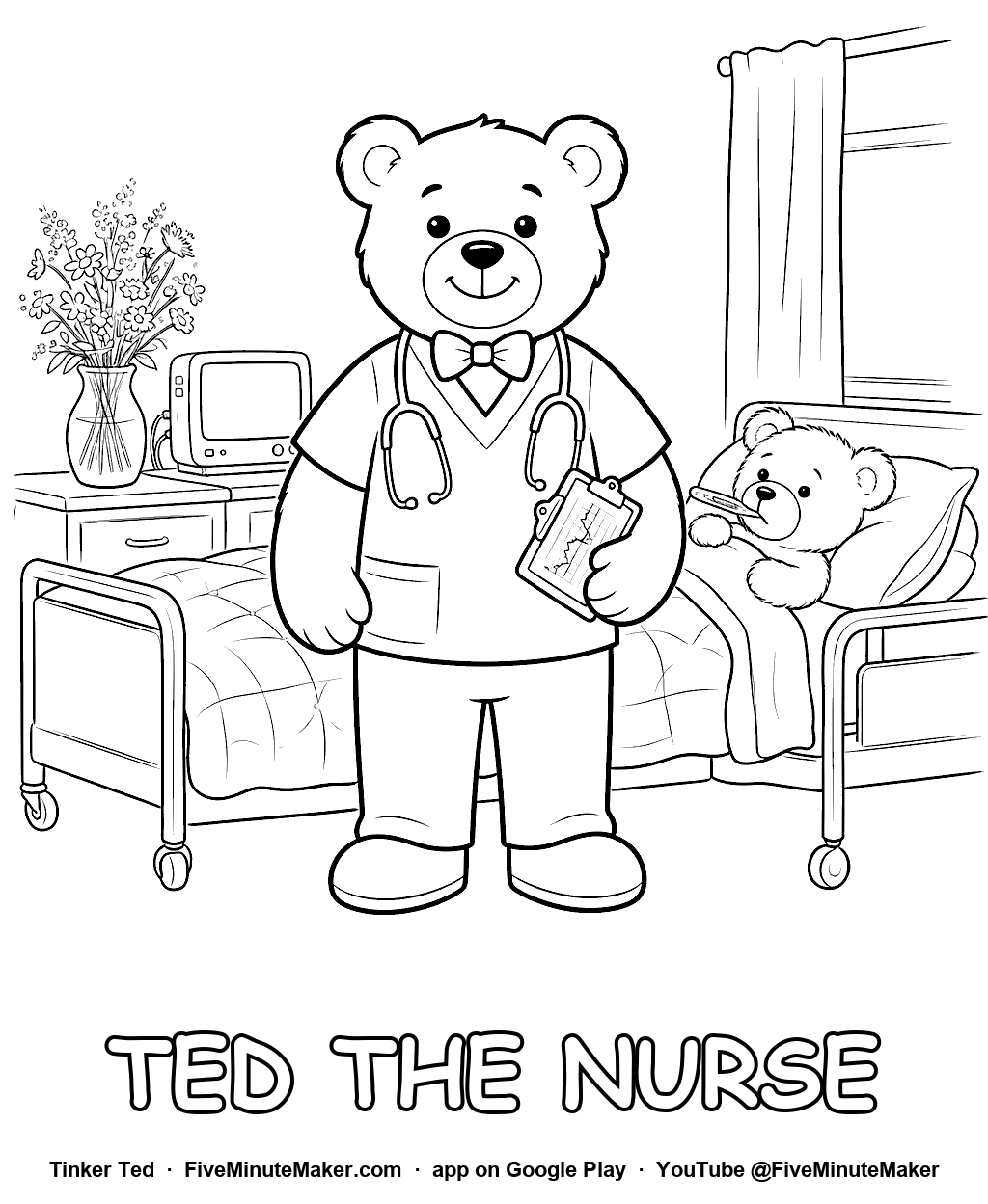 Tinker Ted the Nurse coloring page