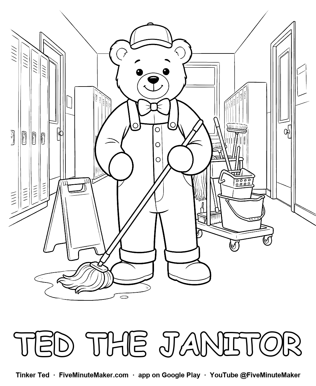 Tinker Ted the Janitor coloring page