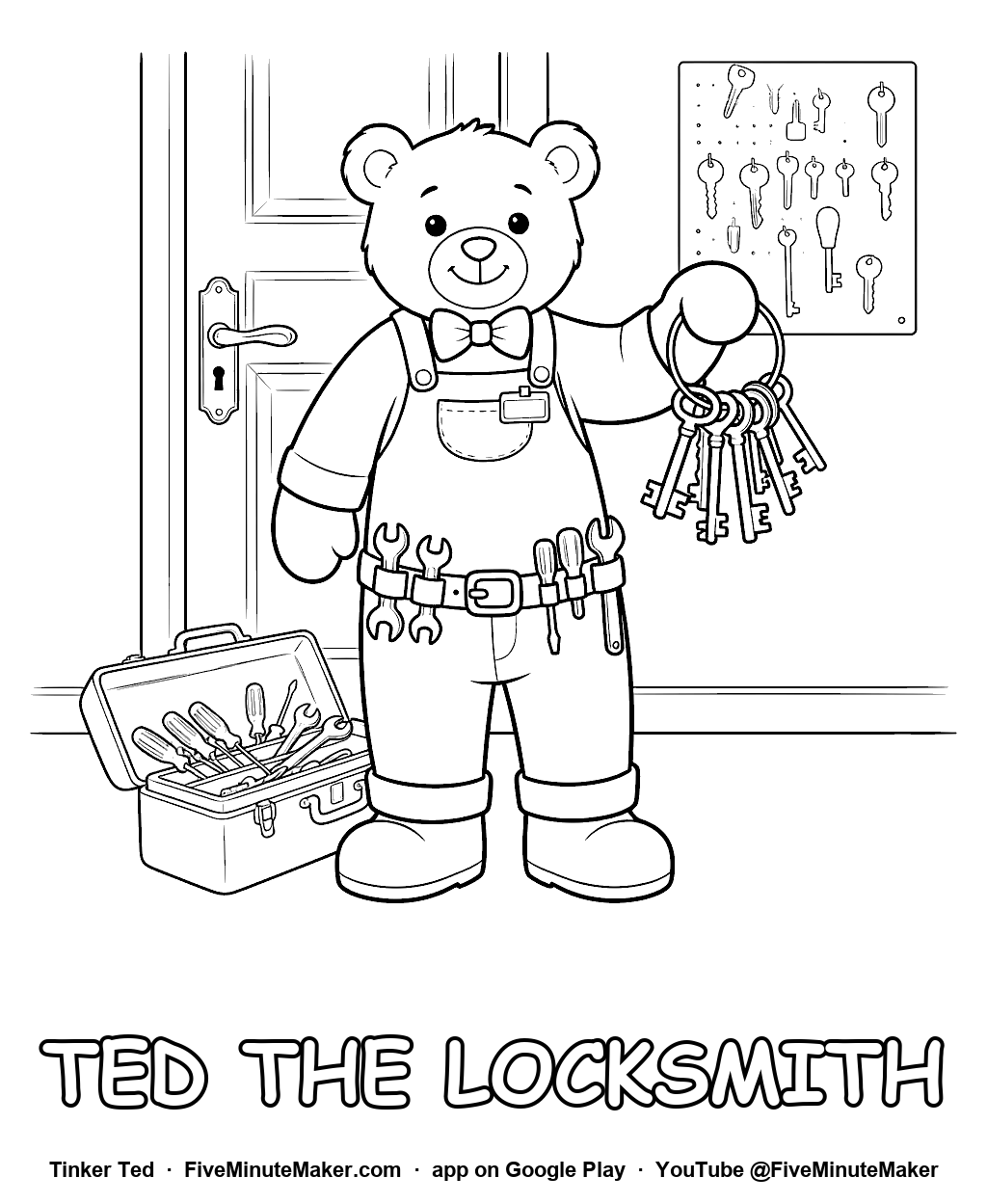 Tinker Ted the Locksmith coloring page