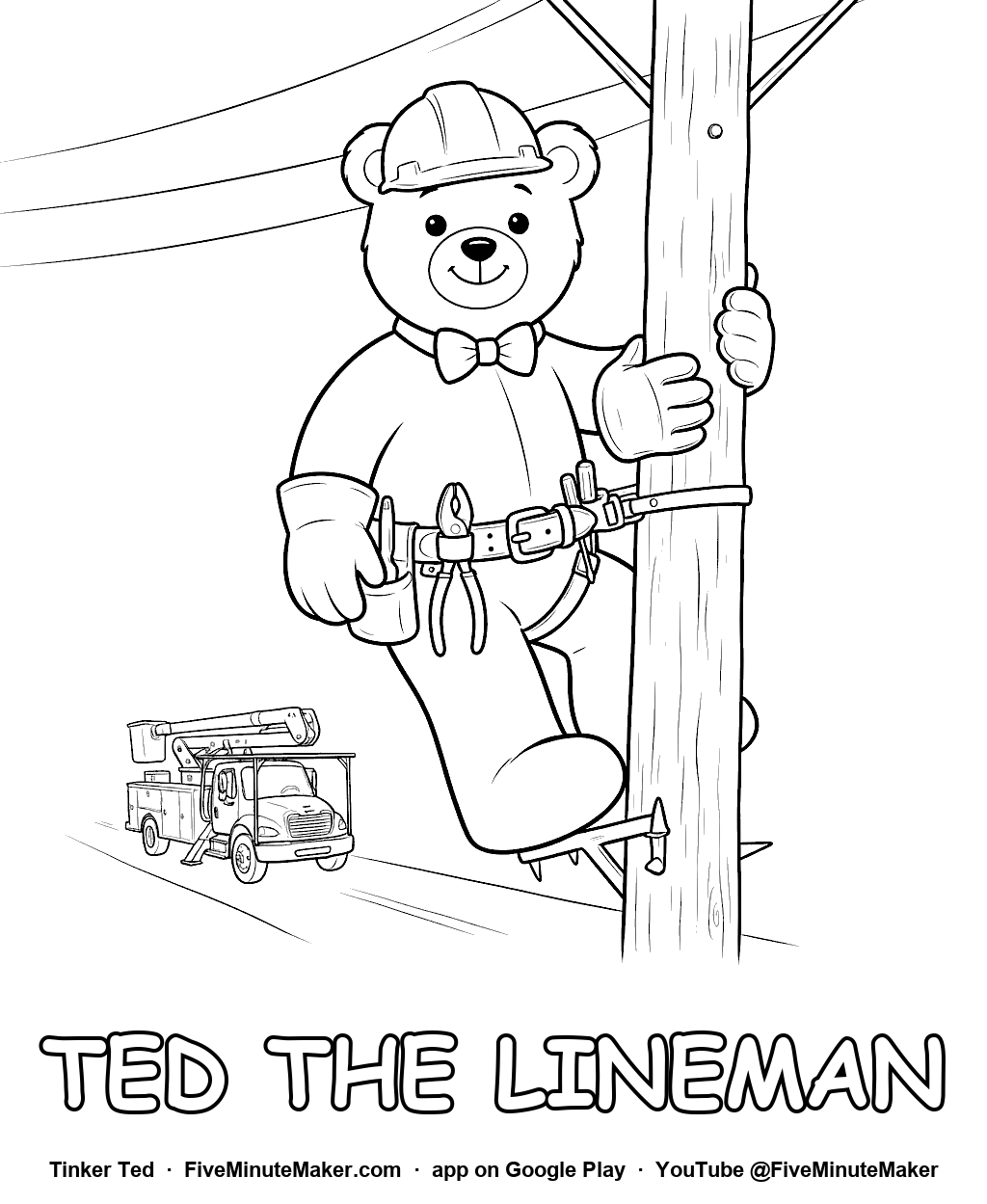 Tinker Ted the Lineman coloring page