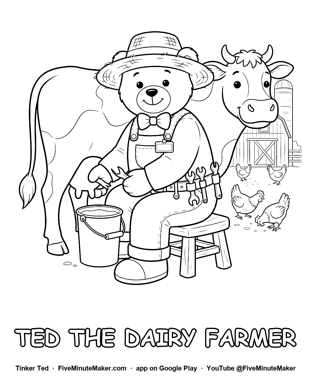 Tinker Ted the Dairy Farmer coloring page