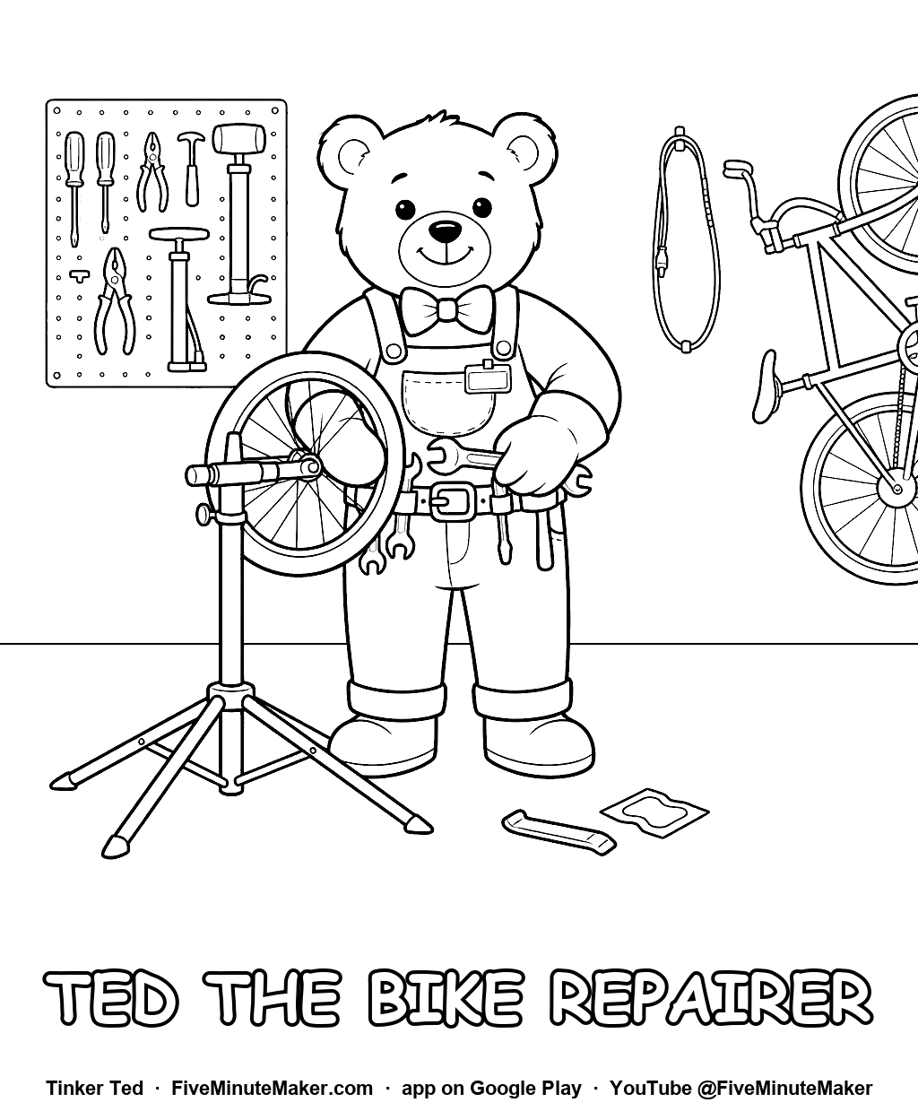 Tinker Ted the Bike Repairer coloring page