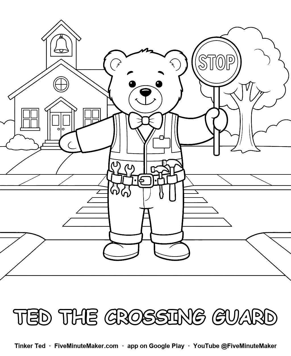 Tinker Ted the Crossing Guard coloring page