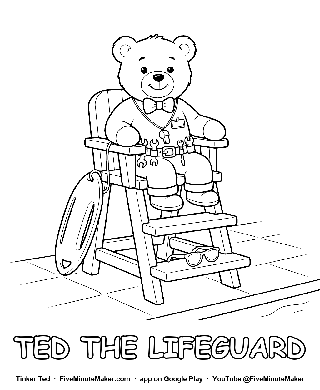 Tinker Ted the Lifeguard coloring page
