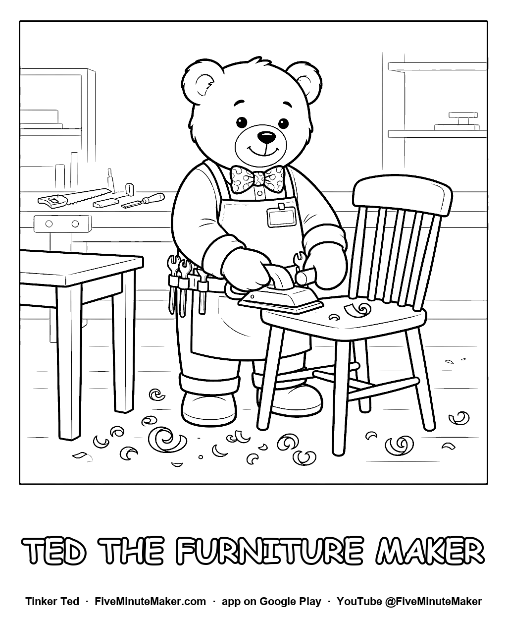 Tinker Ted the Furniture Maker coloring page