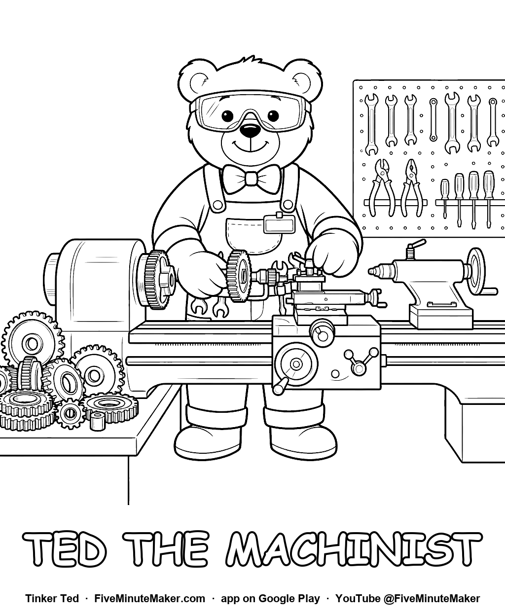 Tinker Ted the Machinist coloring page