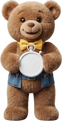 Tinker Ted with a stopwatch